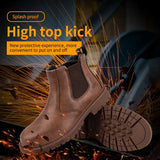  Winter Boots Leather Shoes Men's Work Safety Men's Indestructible Work Safety Boots Steel Toe Chelsea MartLion - Mart Lion