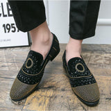 Men's Casual Shoes Suede Leather Moccasins Loafers Flats Rhinestones Mart Lion   