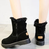 Women's Boots Warm Fur Ankle Side Zipper Snow Soft Shoes Ladies Female Flat Chaussures Femme MartLion   