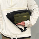 Casual Men's Chest Bags Multi-Function Crossbody Waist Pack Nylon Zipper Phone Pouch Hip Fanny Pack Short Travel Mart Lion   