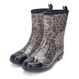 Women Boots Waterproof Ladies Ankle Floral Female Shoes Spring Autumn Rainboots Mart Lion 5.5 grey 
