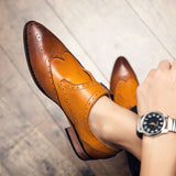 Party Brogue Shoes Men's Dress Wedding Leather Oxfords Luxury Brand Formal Zapatos Mart Lion   