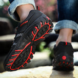 Men's Soft Outdoor Casual Shoes Summer Breathable Mesh Sneakers Black Hiking Footwear Trial Running Mart Lion   