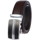 Belts Men's Genuine Leather Luxury Waist Strap Blue Automatic Buckle Jeans Belts MartLion 11 125cm 