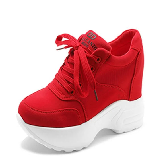 Women Platform Sneakers Mesh Casual Trainers Chunky Shoes Heels Wedges Breathable Height Increasing Shoes Woman MartLion