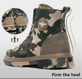 Autumn Camouflage Couple Men's Boots Outdoor Sneakers Non Slip Anti-wear Canvas Casual Work Shoes womens Mart Lion   