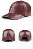  Spring genuine leather baseball cap in men's warm real cow leather caps hats MartLion - Mart Lion