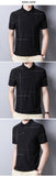 Summer Short Sleeve T-shirt Men's Casual Slim Fit Turn-down Collar Print Homme Mart Lion   