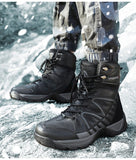 Warm Men's Military Boots Waterproof Leather Combat Plush Winter Snow Outdoor Army Anti-Slip Desert Mart Lion   