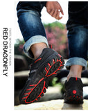 Men's Soft Outdoor Casual Shoes Summer Breathable Mesh Sneakers Black Hiking Footwear Trial Running Mart Lion   