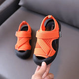 Children Summer Sandals Boys Girls Beach Shoes Baby Soft-soled Cute Candy Color Breathable Cloth MartLion Orange 26 