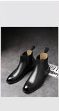 Spring Winter Elegant Chelsea Boots Genuine Leather Men's Shoes Slip-on Dress Formal Chelsea Mart Lion   