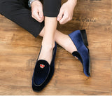 Luxury Design Men's Loafers Crown Decoration Velvet Moccasin Classic Black Blue Smoking Shoes Driving Mart Lion   