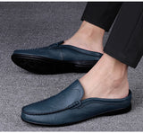 Split Leather Casual Slippers Men's Loafers Unisex Lazy Slip MartLion   