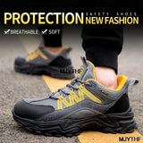 Work Sneakers Breathable Men's Safety Shoes Steel Toe Work Boots Indestructible Puncture-Proof Work MartLion   