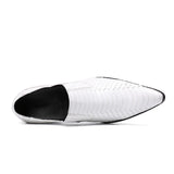 Spring White Snake Skin Slip On Men's Dress Shoes Genuine Leather Party Wedding Flats Formal Loafer MartLion   