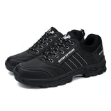 Winter Men Leather Casual Shoes Women Warm Fur Sneakers Lace Up Adult Footwear Plush Summer Walking Footwear Black Sole