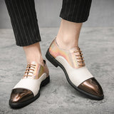 Wedding Leather Shoes Men's Gold Oxfords Pointed Toe Party Dress Lace Up Driving Designer Mart Lion   