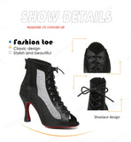 High Heels Dance Shoes Latin Sandals Women Girl Ankle Boots Ballroom Elegant Salsa Party MartLion   