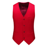 Royal Blue Vest Waistcoat Men's Slim Fit V Neck Dress Vests Formal Business Wedding Tuxedo Chaleco Hombre 6xl MartLion Red M 40kg-45kg 