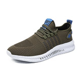 Sneakers Lightweight Men's Casual Shoes Breathable Footwear Lace Up Walking MartLion Green 41 