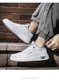 Men's Korean Light Anti Slip Walking Off White Shoes Leisure Breathable Student Walking Mart Lion   