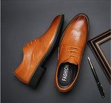 Men's Brogue Shoes Crocodile Pattern Leather Dress Lace-Up Wedding Party Office Oxfords Flats Mart Lion   