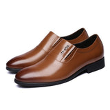 Classical Men's Dress Shoes Flat Formal Oxfords Casual Shoe PU Leather Slip-on Footwear Mart Lion   