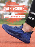 Men's Work Shoes Safety Metal Toe Indestructible Ryder Work Boots with Steel Toe Waterproof Breathable Sneakers MartLion   