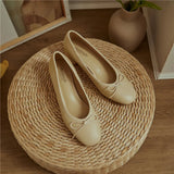 Genuine Leather Women Shoes Butterfly-knot Spring and Autumn Pumps Slip-On Casual Chunky Heel MartLion   