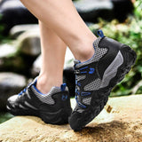 Men's Soft Outdoor Casual Shoes Summer Breathable Mesh Sneakers Light Black Hiking Footwear Running Mart Lion   