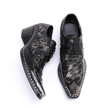 British Style Black Square Toe Lace Up Men's Oxfords Shoes Office Cow Leather Brogue Party Banquet Formal MartLion   