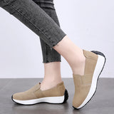 Autumn Women Shoes Cow Suede Slip on Sneakers Femme Loafers Ladies Black Nursing Work MartLion   