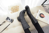 Women's Mother Female Ladies Leather Shoes Boots Botas Knee High Zipper Winter Warm Plush Mid Calf MartLion