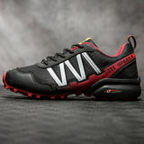Men's luminous Shoes Solomon Series Explosion-Proof Sneakers Outdoor Non-Slip Mountaineering Mart Lion Black Red 6.5 