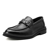 Genuine Leather Footwear Brand Luxury Men's Casual Driving Designer Loafers Moccasins Wedding Dress Shoes Mart Lion 18556 Black 6 