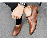 Genuine Leather Men's Shoes Outdoor Loafers Luxury Soft Driving Handmade Walking Sneakers Mart Lion   