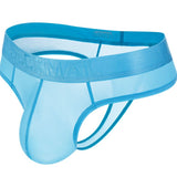 Low Waist Transparent ice silk Ultra-thin men's Underwear Penis Pouch Gay Strings amp Thongs Bikini Mart Lion Sky Blue M 