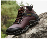 Men's Genuine Leather Boots Hiking Boots Hiker Winter Trekking Hiking Fuzzy Snow Waterproof Adventure MartLion   