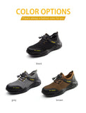 Men's Labor Insurance Shoes With Steel Toe Cap Puncture-Proof Safety Work Lightweight Breathable Sneakers Mart Lion   