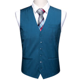 Barry Wang Men's Light Gray Plaid Waistcoat Blend Tailored Collar V-neck 3 Pocket Check Suit Vest Tie Set Formal Leisure MD-2305 Mart Lion MD-2311-Tie Set S 