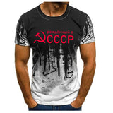 3D T-shirt Soviet Union Print Men's Women Summer Casual Short Sleeve Streetwear Tops Mart Lion CCCP-05 S 