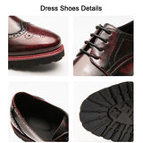 Party Brogue Shoes Men's Casual Oxfords Lace Up Dress Adult Office Dress Wedding Platform