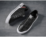  Genuine Leather Men's Shoes Casual Daily Trendy Sneakers Black Footwear Spring Winter MartLion - Mart Lion