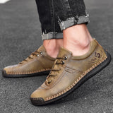 Fotwear Men's Leather Shoes Outdoor Lace Up Walking Classic Leisure Sneakers Brown Designer Zapatos Mart Lion   