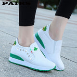 Casual  High Heels Breathable Women Sneakers PU Round Toe Crystal Embroider Platform Wedges Tenis Feminino  Female Vulcanize Mart Lion   