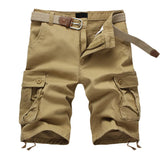 Summer Men's Baggy Multi Pocket Military Cargo Shorts Male Cotton Khaki Men Tactical Shorts Short MartLion Khaki 29 