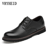 Genuine Leather Men's Shoes Waterproof Oxford Breathable British Style Flats Casual Mart Lion   