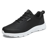 Leather Men's Shoes Trend Casual Breathable Leisure Sneakers Non-slip Footwear Vulcanized Hombre MartLion Black and White 42 