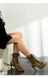 Summer Women Sandals Serpentine Leopard Gladiator Shoes Comfort Party High Heels Mart Lion   